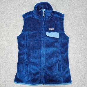 Patagonia Synchilla Snap-T Fleece Vest Womens Size XS w/ Pockets Blue Polartec